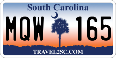 SC license plate MQW165