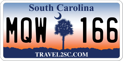 SC license plate MQW166
