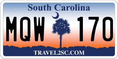 SC license plate MQW170