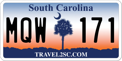SC license plate MQW171