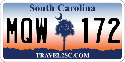 SC license plate MQW172