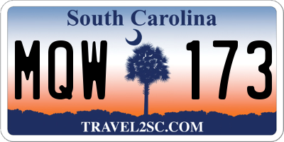 SC license plate MQW173