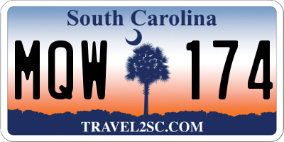 SC license plate MQW174