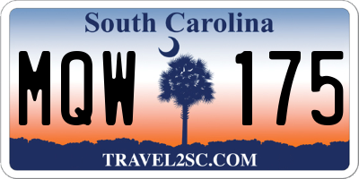 SC license plate MQW175