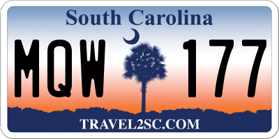 SC license plate MQW177