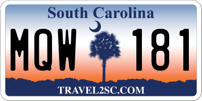 SC license plate MQW181