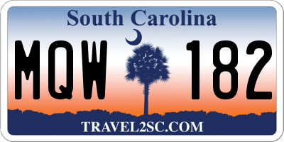 SC license plate MQW182