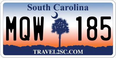 SC license plate MQW185