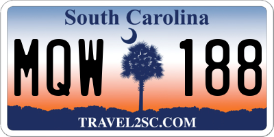 SC license plate MQW188