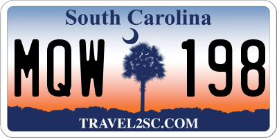 SC license plate MQW198
