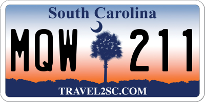 SC license plate MQW211