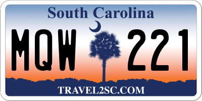 SC license plate MQW221