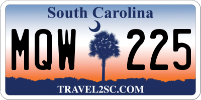 SC license plate MQW225