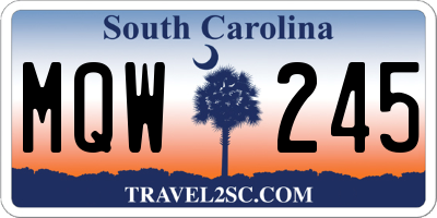 SC license plate MQW245