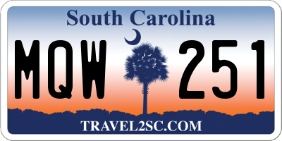 SC license plate MQW251