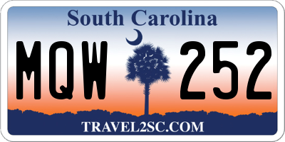 SC license plate MQW252