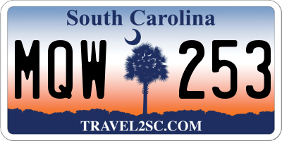 SC license plate MQW253