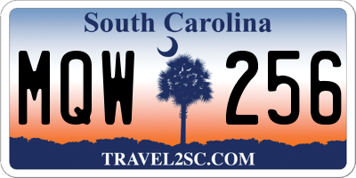 SC license plate MQW256