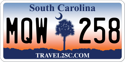 SC license plate MQW258
