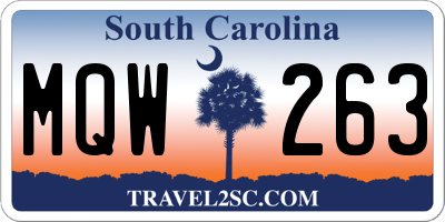 SC license plate MQW263