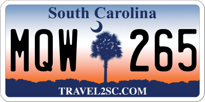 SC license plate MQW265