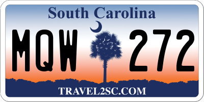 SC license plate MQW272