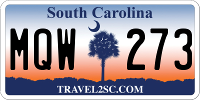 SC license plate MQW273