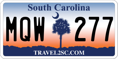 SC license plate MQW277