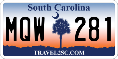 SC license plate MQW281