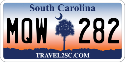 SC license plate MQW282
