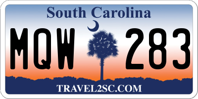 SC license plate MQW283