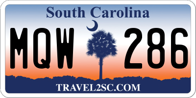 SC license plate MQW286