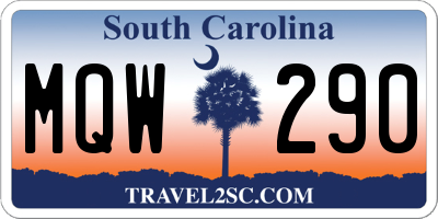 SC license plate MQW290