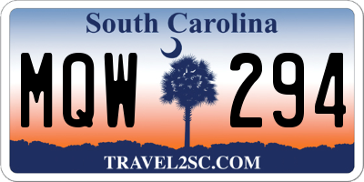 SC license plate MQW294