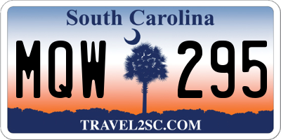 SC license plate MQW295