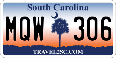 SC license plate MQW306