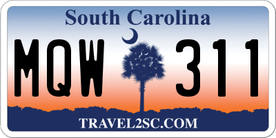 SC license plate MQW311