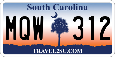 SC license plate MQW312