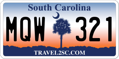 SC license plate MQW321