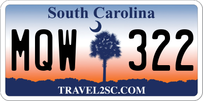 SC license plate MQW322