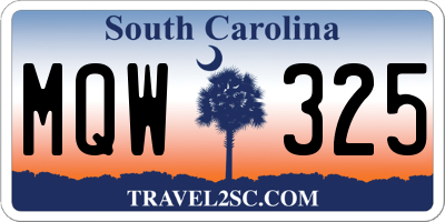 SC license plate MQW325