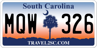 SC license plate MQW326
