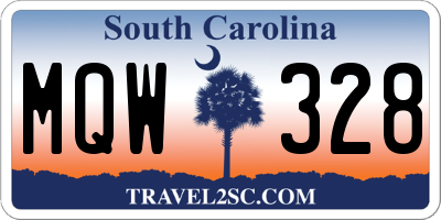 SC license plate MQW328