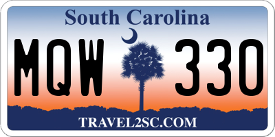 SC license plate MQW330