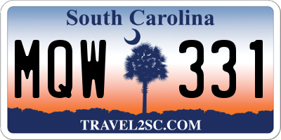 SC license plate MQW331