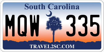 SC license plate MQW335
