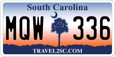 SC license plate MQW336