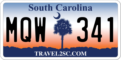 SC license plate MQW341