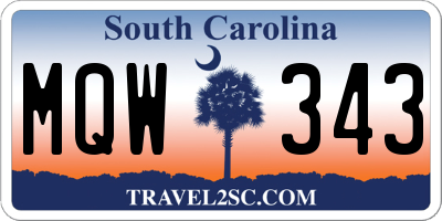 SC license plate MQW343