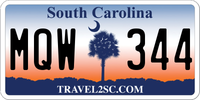 SC license plate MQW344